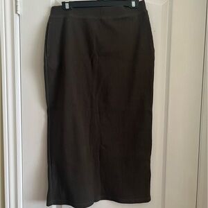 UNIQLO Ribbed Long Pencil Skirt with Pockets Dark Green Size L NWT